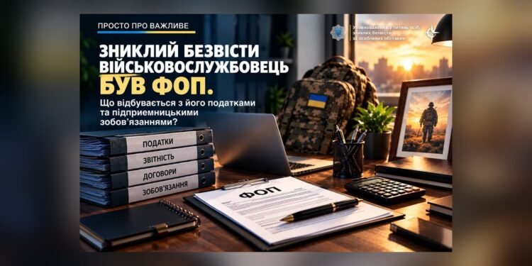 Податкові пільги для ФОП, які зникли безвісти під час служби